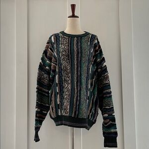 BRANDINI 90s Vintage Cotton Blend 3D Textured Knit Crewneck Sweater Size XL